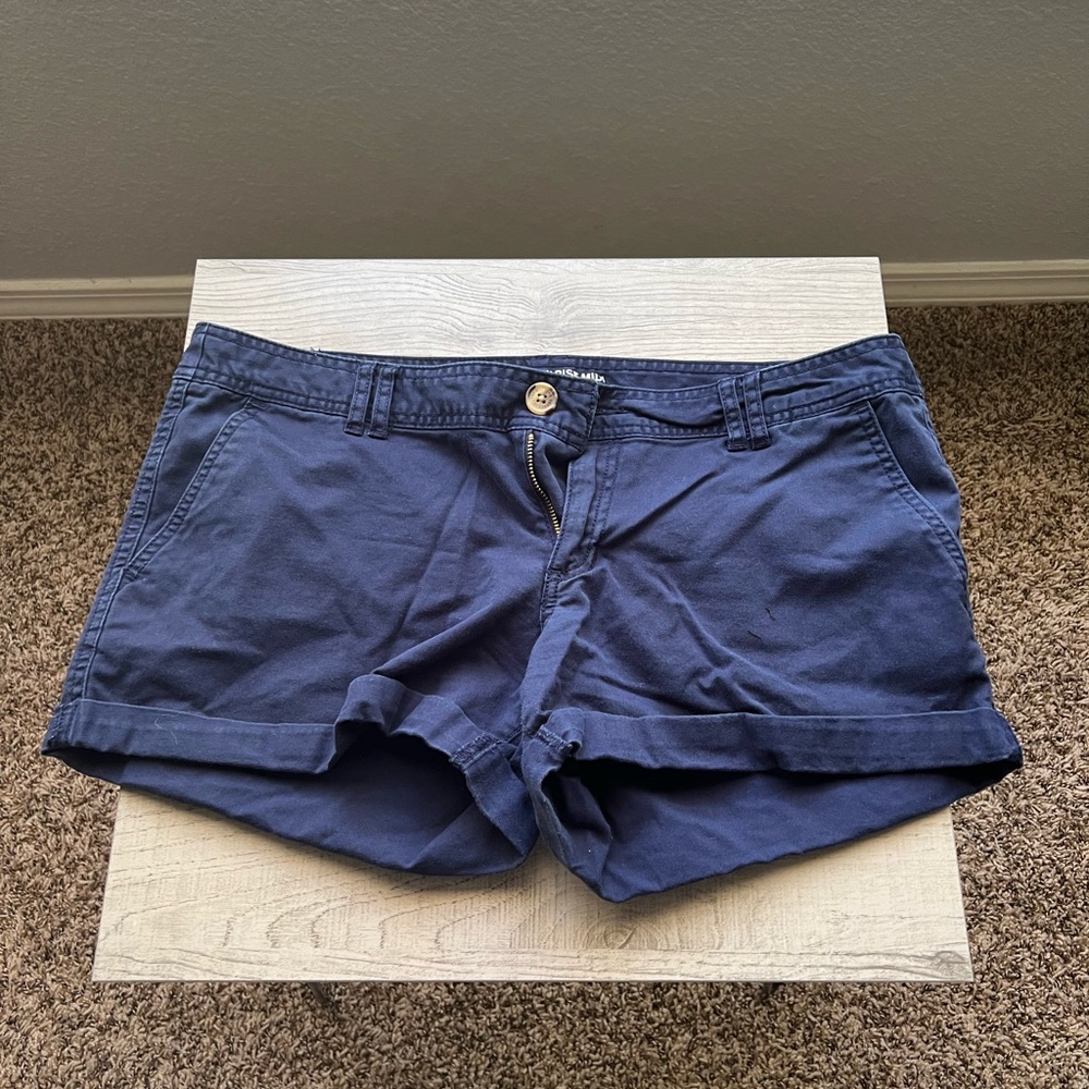 Navy Blue Low-Rise Shorts